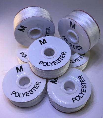 Picture of PAPERSIDED WHITE BATABOFF PRE-WOUND EMBROIDERY BOBBINS "M"